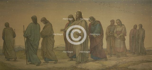 Christ walking with the disciples, (first composition), 1862. Creator: Eduard von Steinle.