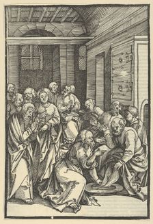 Christ Washing Saint Peter's Feet, from Speculum passionis domini nostri Ihesu Christi, 1507. Creator: Hans Schäufelein the Elder