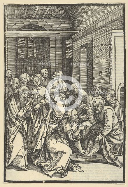 Christ Washing Saint Peter's Feet, from Speculum passionis domini nostri Ihesu Christi, 1507. Creator: Hans Schäufelein the Elder.