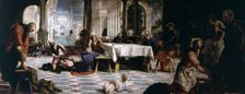 Christ washing the disciples feet 1547, oil painting by Tintoretto