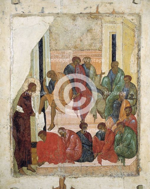 Christ Washing the Feet of the Apostles', 1497. Creator: Russian icon.