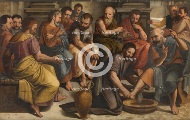 Christ Washing the Feet of the Apostles, 1560. Creator: Lambert van Noort.
