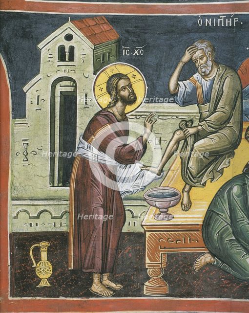 Christ Washing the Feet of the Apostles, 16th century. Artist: Byzantine Master  