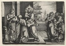 Christ with Little Children, c. 1548. Creator: Georg Pencz (German, c. 1500-1550)