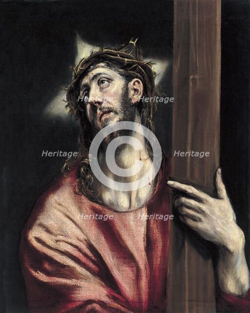 Christ with the Cross, ca. 1587-1596. Artist: El Greco, Dominico (1541-1614)