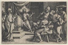 Christ with the Doctors in the Temple, from The Story of Christ, 1534-35. Creator: Georg Pencz