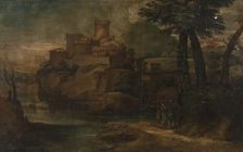 Christ with two disciples at Emmaus, c17th century. Creator: Unknown