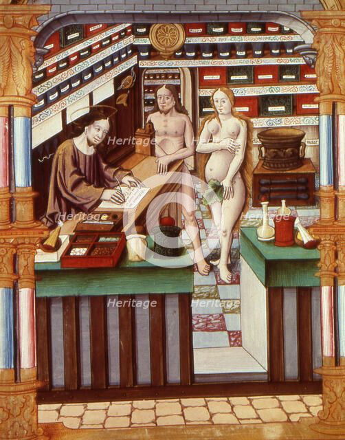 Christ writing a recipe, Early16th century. Creator: Anonymous.