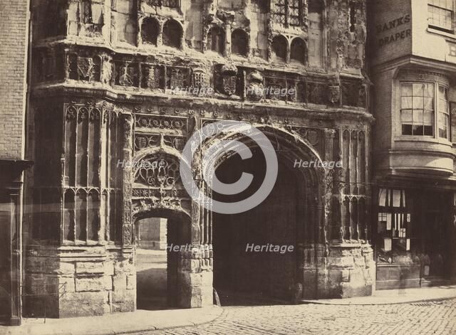 Christchurch Gateway, Canterbury, 1854, printed 1857. Creator: Benjamin Brecknell Turner.