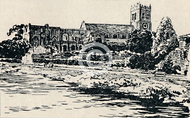 'Christchurch Priory', 1929. Artist: Unknown.