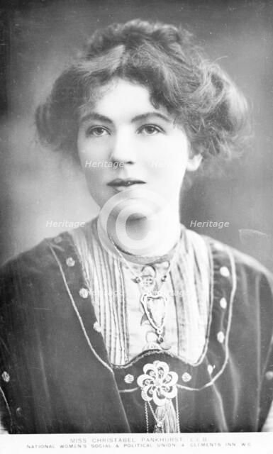 Christabel Harriette Pankhurst, c1909. Artist: Unknown