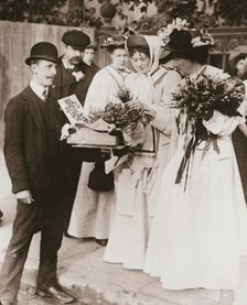 Christabel Pankhurst and Emmeline Pethick-Lawrence, British suffragettes, 18 September, 1908. Creator: Unknown