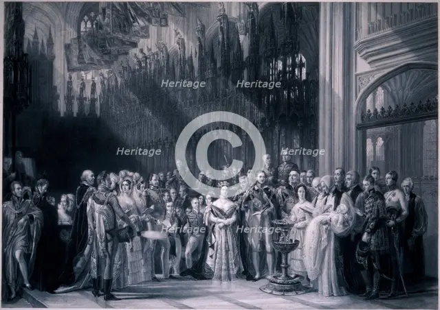 Christening of Edward VII, 1842. Artist: Anon
