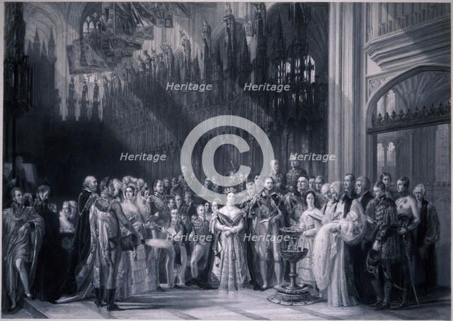 Christening of Edward VII, 1842. Artist: Anon