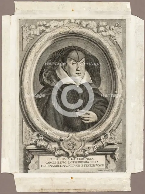 Christina of Lorraine, 1666; published 1761. Creator: Adriaen Haelwegh.
