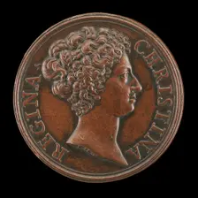 Christina of Sweden, 1626-1689, Queen 1632-1654 [obverse], 1680. Creator: Giovanni Martino Hamerani
