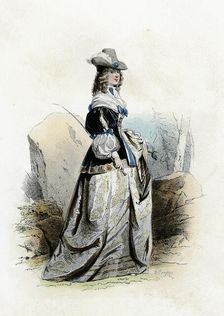 Christina of Sweden (1626-1689), Queen of Sweden from 1632-1654, engraving from 1870