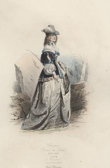 Christina of Sweden (1626-1689), Queen of Sweden from 1632 to 1654, engraving from 1870