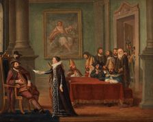 Christina Gyllenstierna with the letter of safe conduct before Christian II