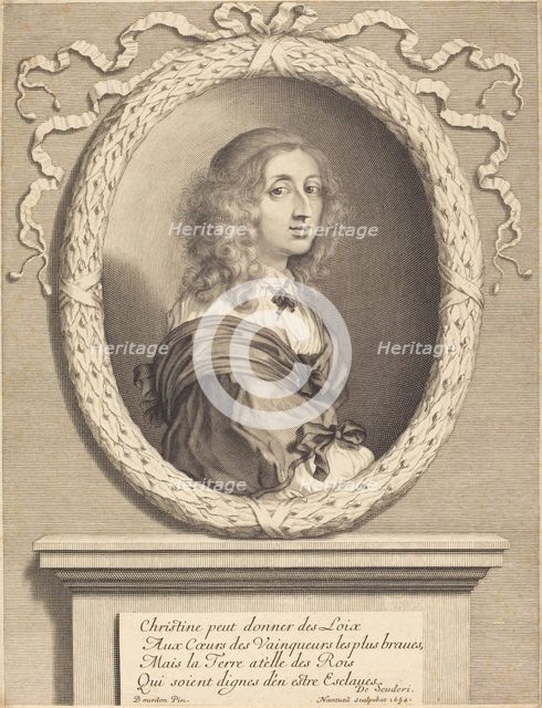 Christina, Queen of Sweden, 1654. Creator: Robert Nanteuil.