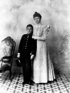 Christina, Queen-Regent of Spain, and her son, Alfonso XIII., King of Spain, 1898. Creator: Valentin