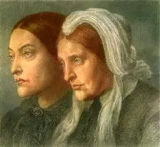 Christina Rossetti with her Mother 1877, (1942). Creator: Dante Gabriel Rossetti