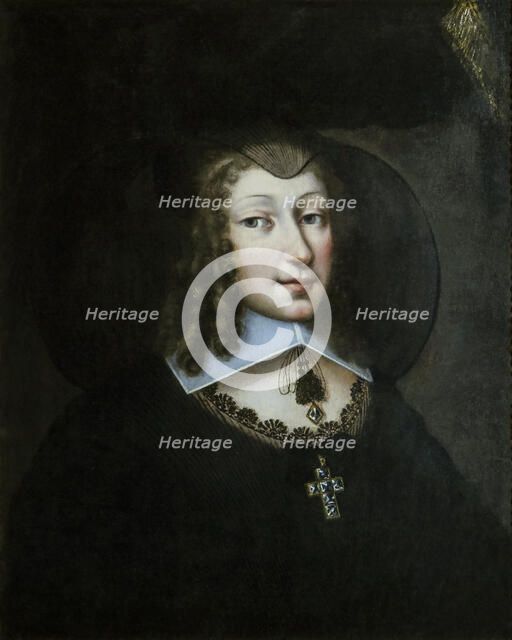 Christine Marie of France (1606-1663), Duchess of Savoy in widow's dress, 1638-1640. Creator: Torret, Philibert (c. 1600-1669).