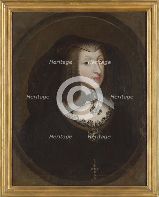 Christine Marie of France (1606-1663), Duchess of Savoy in widow's dress, c. 1640. Creator: Torret, Philibert (c. 1600-1669).