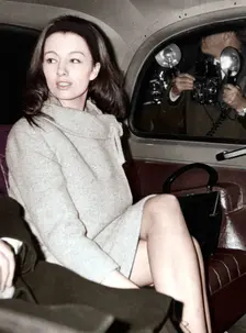 Christine Keeler arriving at the Old Bailey, London, 1963