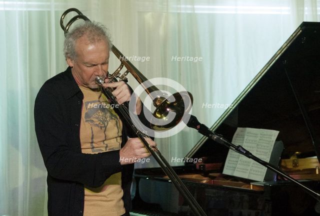 Christian Muthspiel, Simple Songs, Watermill Jazz Club, Dorking, Surrey, 2019. Creator: Brian O'Connor.