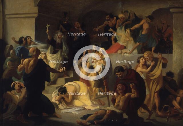 Christian martyrs in the Colosseum, Early 1860s. Artist: Flavitski, Konstantin Dmitrievich (1830-1866)