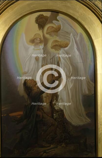 Christian at the Foot of the Cross, 1873. Creator: Noel Paton.