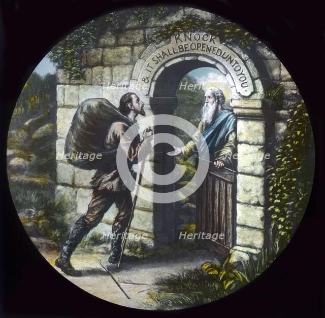 'Christian at the gate', c1910. Creator: Unknown.