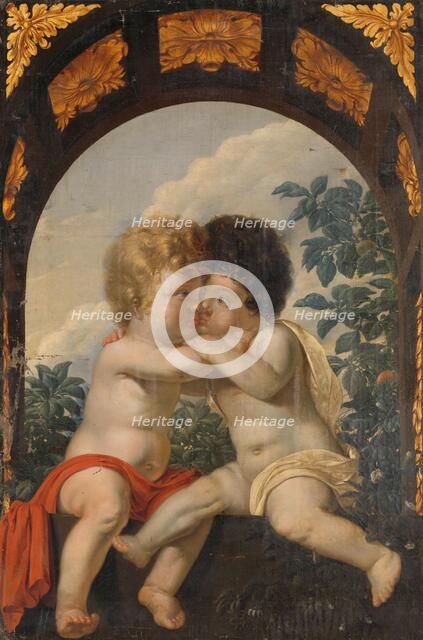 Christian Allegory with two Children Hugging each other, 1650-1699. Creator: Anon.