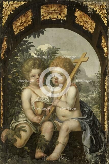 Christian Allegory with two Children with Cross and Chalice, 1650-1699. Creator: Anon.