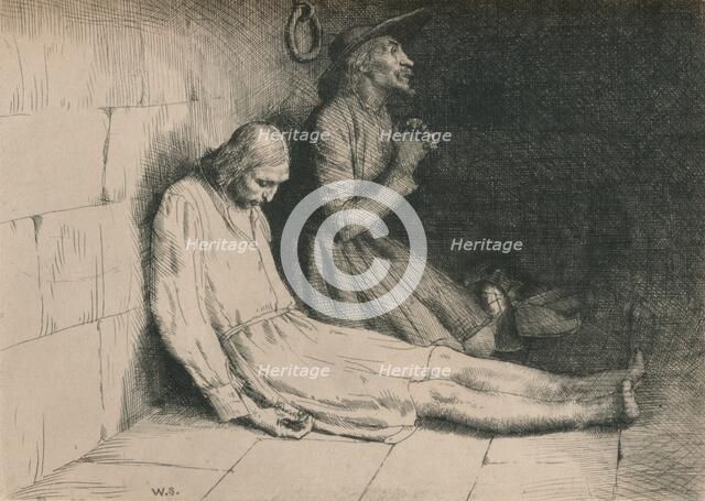 'Christian and Hopeful in the Dungeon', c1916. Artist: William Strang.