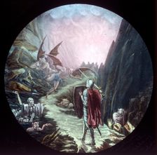 Christian enters the Valley of the Shadow of Death c1910. Creator: Unknown