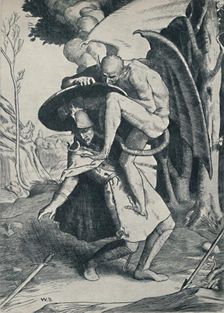 Christian Fighting Apollyon 1895, (1923). Artist: William Strang