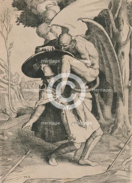 'Christian Fights Apollyon', c1916. Artist: William Strang.