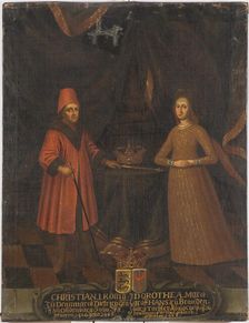 Christian I, 1426-1481, King of Denmark, Norway and Sweden and Dorothea, 1430-1496, c15th century. Creator: Anon