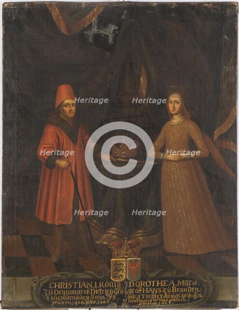 Christian I, 1426-1481, King of Denmark, Norway and Sweden and Dorothea, 1430-1496, c15th century. Creator: Anon.