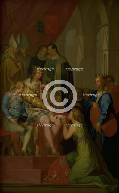 Christian I Raising the Province of Holstein to the State of a Duchy in 1460, 1778. Creator: Nicolai Abraham Abildgaard.