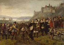 Christian IV founding Christiania. Sketch, probably 1876. Creator: Adolph Tidemand