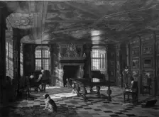 Christian IV's Audience Chamber at Rosenborg Palace, Copenhagen, 1854. Creator: Heinrich Hansen