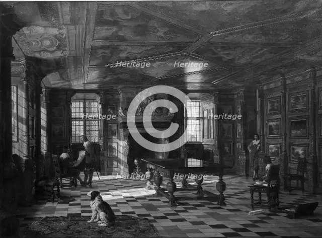 Christian IV's Audience Chamber at Rosenborg Palace, Copenhagen, 1854. Creator: Heinrich Hansen.