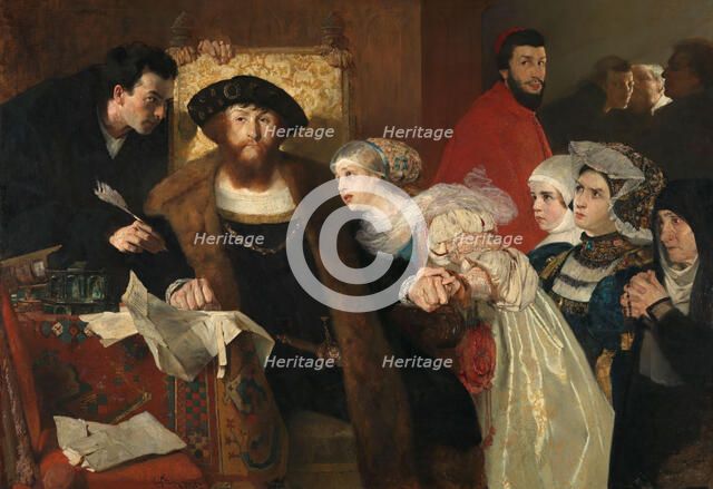 Christian II signing the Death Warrant of Torben Oxe, 1875-1876. Creator: Eilif Peterssen.