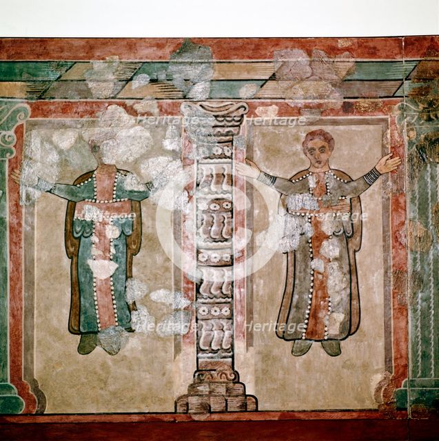 Christian wallpainting, Lullingstone Roman Villa, Kent, c350. Artist: Unknown