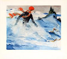 Christiania skiing, 1930s. Creator: Wiertz, Jupp (1888-1939)