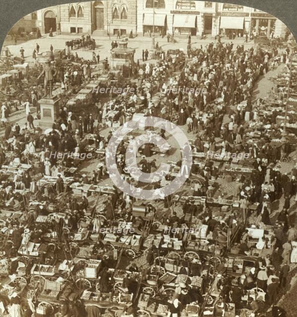 'Christiania's largest market, Norway', c1905. Creator: Unknown.