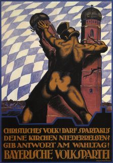 Christians! Shall Spartacus tear down your churches?, 1919. Artist: Keimel, Hermann (1889-1948)